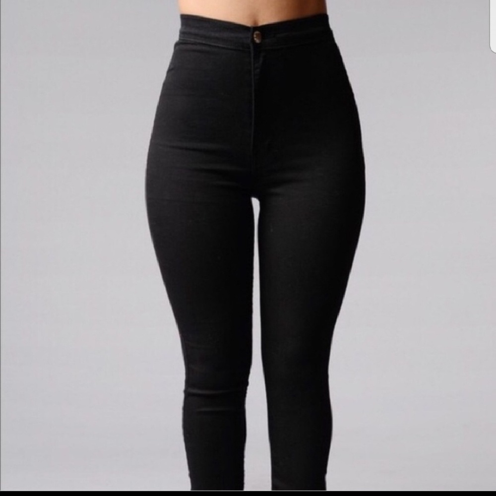 Black High Rise Skinny Jeans